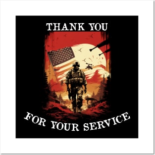 Thank You For Your Service Happy Veterans Day Posters and Art